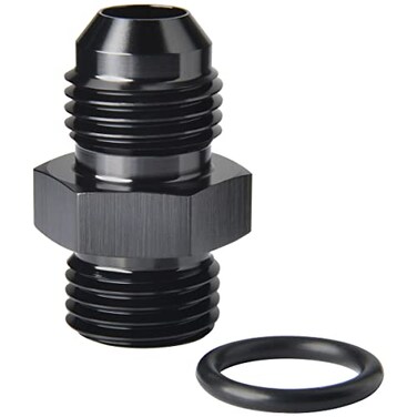 Podavelle 6AN Male Flare to 6AN ORB Oring Boss Fuel Pump Rail Adapter Fitting Aluminum Black