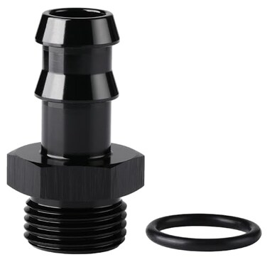 Podavelle 8AN 8 ORB to 12 Hose Barb Straight Fitting Adapter Aluminum Black