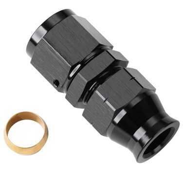 Podavelle 8AN Female Flare to 12 Hardline Compression Fitting Adapter Straight Aluminum Black