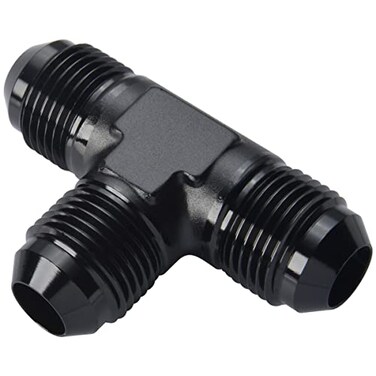 Podavelle 8AN Male Flare Tee T Block Fuel Fitting Adapter Aluminum Black