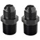Podavelle 8AN Male Flare to 34 NPT Pipe Fitting Adapter Union Connector Straight Aluminum Black Pack of 2