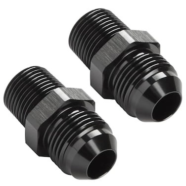 Podavelle 8AN Male Flare to 38 NPT Fitting Adapter Union Connector Straight Aluminum Black Pack of 2