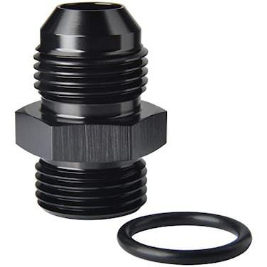 Podavelle 8AN Male Flare to 8AN ORB Oring Boss Fuel Pump Rail Adapter Fitting Aluminum Black