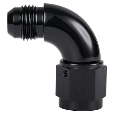 Podavelle 90 Degree 6AN Male to 6AN Female Swivel Full Flow Fitting Adapter Coupler Aluminum Black