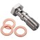 Podavelle M10x10 Metric Stainless Steel Double Banjo Bolt Brake Fitting Adapter 30mm Long with Copper Washers
