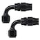 PTNHZ 2PCS 6AN 90 Degree PTFE E85 Hose Fitting End Only For PTFE Nylon Stainless Steel Braided Oil Fuel Line Reusable Hose Adaptor Anodized Aluminum Alloy Black