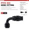 PTNHZ 2PCS 6AN 90 Degree PTFE E85 Hose Fitting End Only For PTFE Nylon Stainless Steel Braided Oil Fuel Line Reusable Hose Adaptor Anodized Aluminum Alloy Black