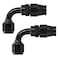 PTNHZ 2PCS 6AN 90 Degree PTFE E85 Hose Fitting End Only For PTFE Nylon Stainless Steel Braided Oil Fuel Line Reusable Hose Adaptor Anodized Aluminum Alloy Black