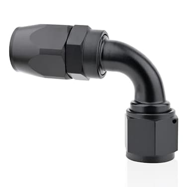 STPCTOU 10AN Hose End Fitting 90 Degree Swivel for Braided Fuel Hose Black Anodized Aluminum 90 Degree AN10
