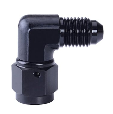 SYKRSS 4AN Aluminum Anodize Finish MaleFemale 90 Degree Flare Bulkhead Fitting Adapter AN4 Black