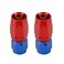 TOMALL 6AN Hose End Fitting Straight Swivel Aluminum 2PCS for Braided Fuel Oil Gas Line Hose End RedBlue