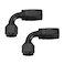 Ucreative 2PCS 10AN 90 Degree Swivel Hose End Fitting for Braided CPE Fuel Hose Black