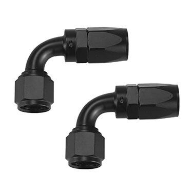 Ucreative 2PCS 10AN 90 Degree Swivel Hose End Fitting for Braided CPE Fuel Hose Black