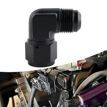 VVORHSBELL 12AN Female to AN12 Male Flare 90 Degree Swivel Fitting Adapter AluminiumBlack