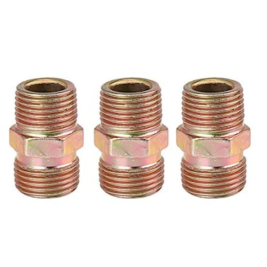 X AUTOHAUX 3pcs 38 NPT to M18 x 15mm Male Straight Air Hose Fitting Connector Adapter