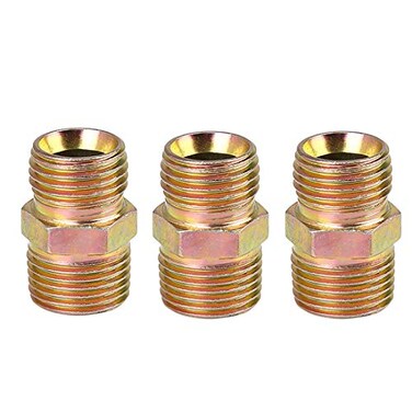 X AUTOHAUX 3pcs M16 x 15mm to 38 NPT Male Straight Air Hose Fitting Connector Adapter