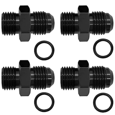 YSIL 6AN Male Flare to 6AN ORB Fuel Pump Rail Fitting Adapter Aluminum 4PCS