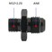 YSIL 6AN Male Flare to M12 x 125mm Male Metric Fuel Pipe Hose Fitting Adapter Aluminum Alloy Black Anodized Surface 2PCS