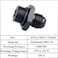 YSIL 6AN Male Flare to M12 x 125mm Male Metric Fuel Pipe Hose Fitting Adapter Aluminum Alloy Black Anodized Surface 2PCS
