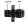 YSIL 6AN Male Flare to M16 x 15mm Male Metric Fuel Pipe Hose Fitting Adapter Aluminum Alloy Black Anodized Surface 2PCS
