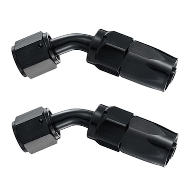 ROSY PIXEL 2Pcs 6AN 45 Degree Swivel Hose End Fitting for Fuel Oil Line for CPE Braided Hose Aluminum Black 45 Degree