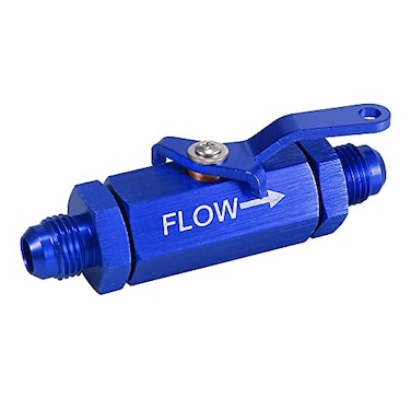 X AUTOHAUX Car Motorcycle AN66AN ORB 91618 SAE Thread 3818 NPT Thread Male Flare Fitting Aluminum Alloy Inline Fuel Shut Off Valve 38 Flow Control Cut Off Valve WCable Lever Blue