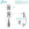 GUA OYH Double Front Door Handle Set with Heavy Duty Lock Satin Nickel Finish Suitable for Front or Office Door