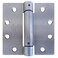 Kwikset Tell Manufacturing Spring Hinge 45x45 Inch Commercial Full Mortise Square Hinge in Satin Chrome with a Template Screw Pattern HG100014