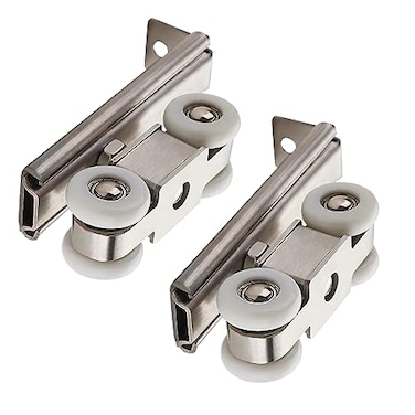 AWEN 2pcs 4Wheel Stainless Stee Hanging Wheel Suitable fo Sliding Doors in Halls and Kitchen cabinets wadrobe Sliding DoorWheel 23mm09