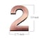 Jerrybaby 39 Inch House Numbers ABS Engineering Plastics 1 Pc SelfAdhesive Numbers for Apartment Hotel Door Waterproof Brass Address Number 2