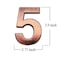 Jerrybaby 39 Inch House Numbers ABS Engineering Plastics 1 Pc SelfAdhesive Numbers for Apartment Hotel Door Waterproof Brass Address Number 5