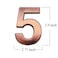 Jerrybaby 39 Inch House Numbers ABS Engineering Plastics 1 Pc SelfAdhesive Numbers for Apartment Hotel Door Waterproof Brass Address Number 5