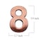 Jerrybaby 39 Inch House Numbers ABS Engineering Plastics 1 Pc SelfAdhesive Numbers for Apartment Hotel Door Waterproof Brass Address Number 8