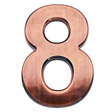 Jerrybaby 39 Inch House Numbers ABS Engineering Plastics 1 Pc SelfAdhesive Numbers for Apartment Hotel Door Waterproof Brass Address Number 8