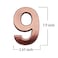 Jerrybaby 39 Inch House Numbers ABS Engineering Plastics 1 Pc SelfAdhesive Numbers for Apartment Hotel Door Waterproof Brass Address Number 9