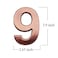 Jerrybaby 39 Inch House Numbers ABS Engineering Plastics 1 Pc SelfAdhesive Numbers for Apartment Hotel Door Waterproof Brass Address Number 9
