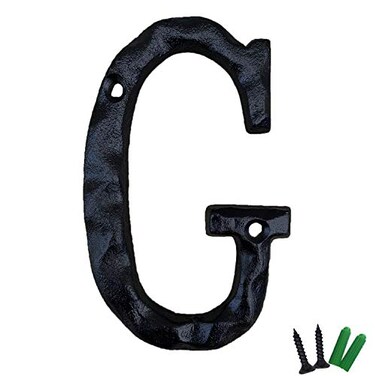 YICC 5 Inch High House Letters Solid Cast Iron Home Address Letters Perfect Matching Our 55 Inch House Numbers Black Finished Letter G
