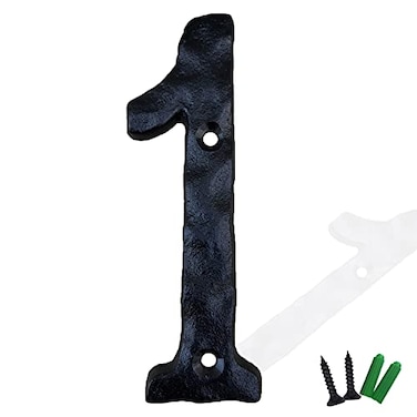 YICC 55 Inch House Numbers Cast Iron Home Address NumberMailbox Number Black Finished Number 1