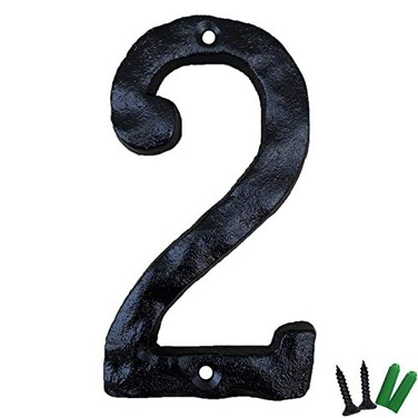 YICC 55 Inch House Numbers Cast Iron Home Address NumberMailbox Number Black Finished Number 2