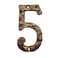 TripDock 55 Inch House Numbers Rustic Cast Iron Home Address Number Featuring Unique Hammered Appearance with Uneven Antique Brass FinishedNumber 5