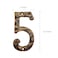 TripDock 55 Inch House Numbers Rustic Cast Iron Home Address Number Featuring Unique Hammered Appearance with Uneven Antique Brass FinishedNumber 5