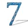 BetLight 55 Inch House Numbers Unique Cast Iron Metal AddressMailbox Number for Outside or Front Door Handmade Gold Blue Finish Number 7