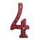 BetLight 55 Inch High Cast Iron House Number Solid Hammered Home Address Numbers Elegant Red FinishedNumber 4