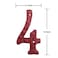 BetLight 55 Inch High Cast Iron House Number Solid Hammered Home Address Numbers Elegant Red FinishedNumber 4