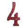 BetLight 55 Inch High Cast Iron House Number Solid Hammered Home Address Numbers Elegant Red FinishedNumber 4