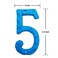 BetLight 55 Inch High Cast Iron House Number Solid Hammered Home Address NumbersElegant Blue FinishedNumber 5