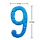 BetLight 55 Inch High Cast Iron House Number Solid Hammered Home Address NumbersElegant Blue FinishedNumber 9