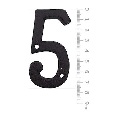 BetLight House Numbers 3 Inch Innovative Wrought Iron Vintage NailOn Die Cast Mailbox Number 5