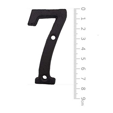 BetLight House Numbers 3 Inch Innovative Wrought Iron Vintage Nailon Die Cast Mailbox Number 7