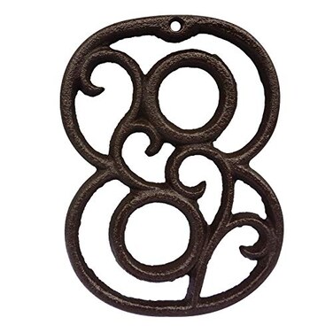 TripDock Decorative House Numbers46 Inch High Rustic Cast Iron Home Address Number Number 8